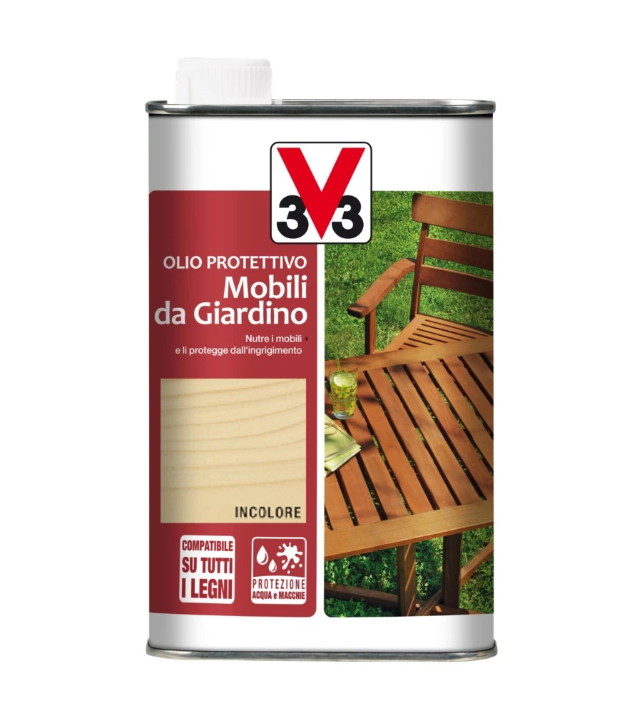 OLIO PROTETTIVO MOBILI DA GIARDINO, INCOLORE - 0,5 LITRI